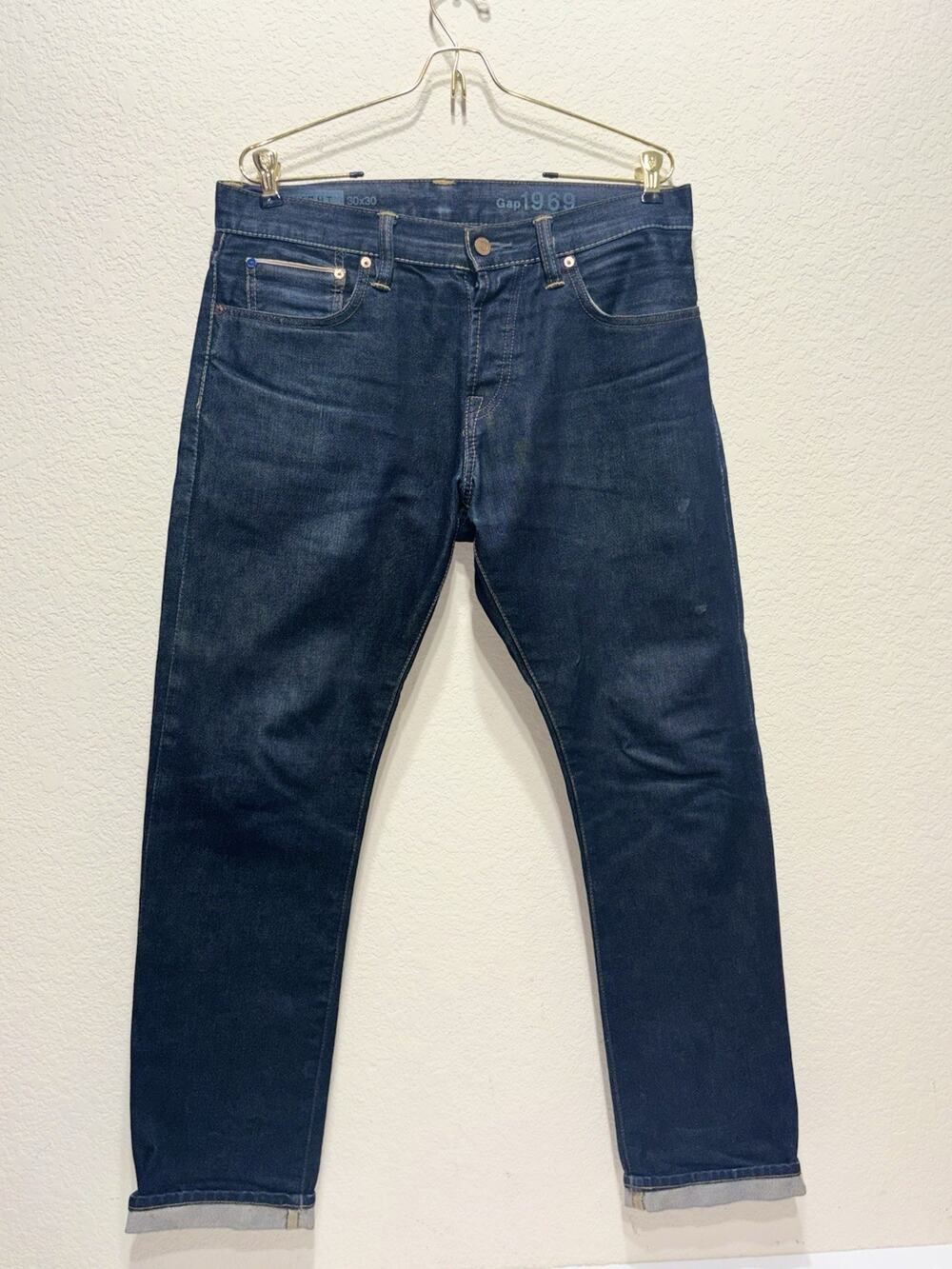 Gap 1969 Red Stripe Selvedge 30x30 Dark Blue